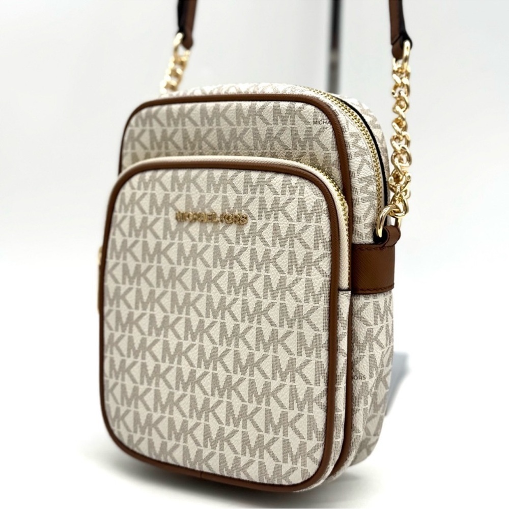 Michael Kors Medium NS Chain Xbody Bag Vanilla/Brown
